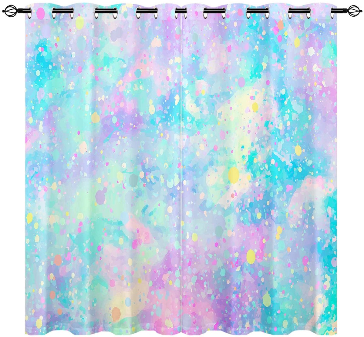 Omgoods - Regenboog Mesh Gordijnen voor Kinderen met Fantasy Print en Thermische Isolatie