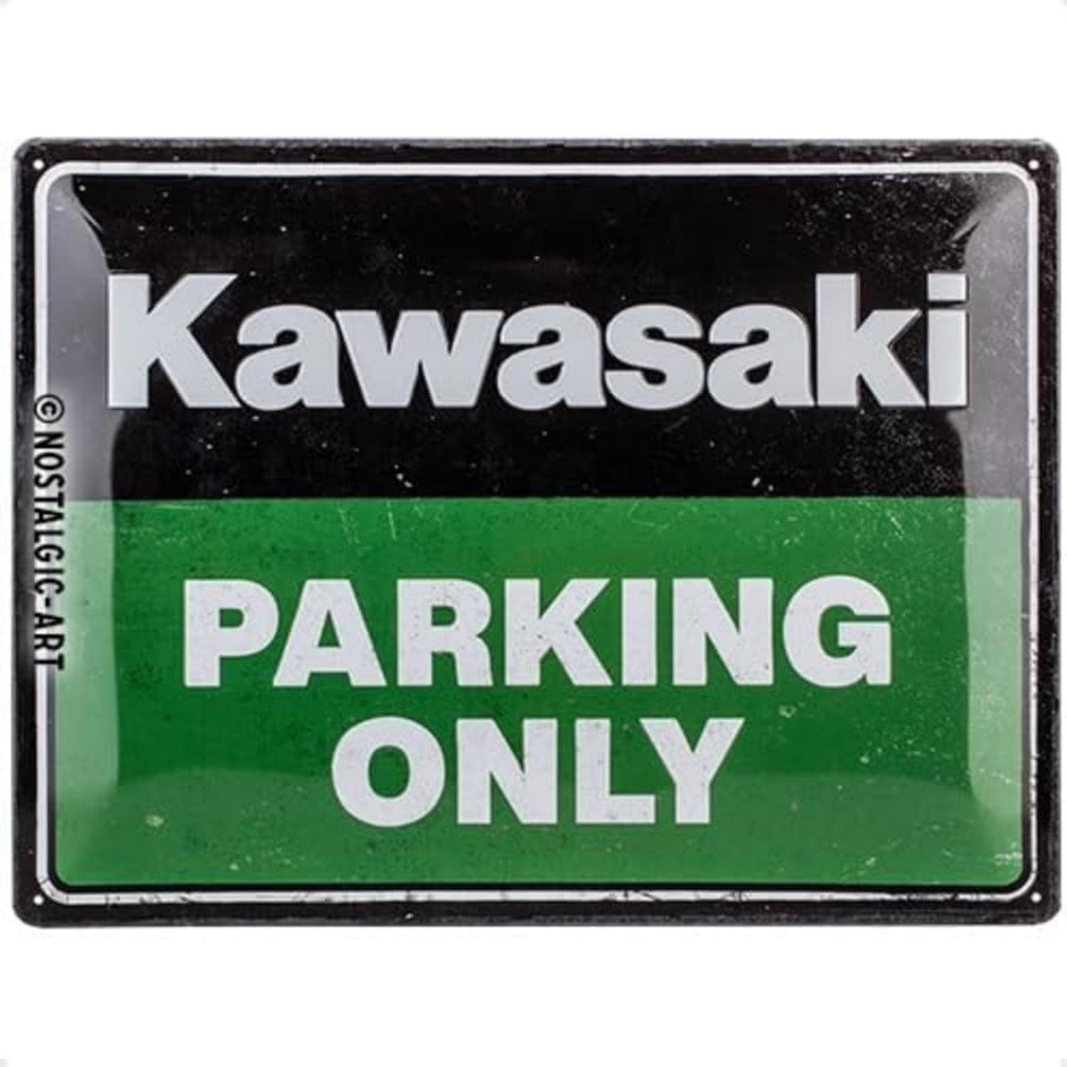 Omgoods - Retro Metaal Sign Kawasaki - Parkeren Alleen - 30 x 40 cm