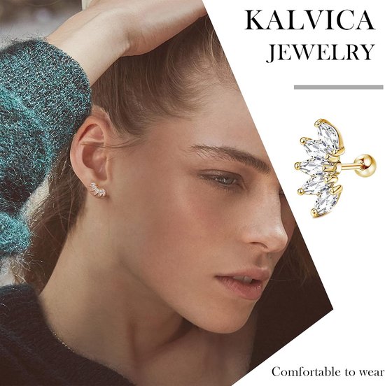Oorbellen voor Vrouwen Hypoallergeen Helix Piercing Sieraden Kraakbeen Chirurgisch Staal Oorbellen Set Tragus Conch Neus Piercing Lip Neus Ring 16G — afbeelding 2