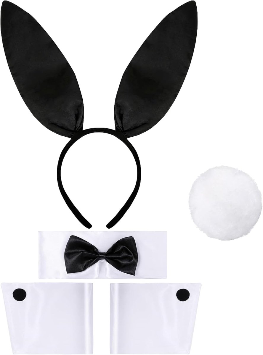 Bunny-accessoires, Bunny-outfit, Bunny-kostuum voor volwassenen, Bunny-kostuum, volwassenen, Bunny-oren, paashaas kostuum Se voor Kerstmis, Pasen, cosplay kostuum, feest
