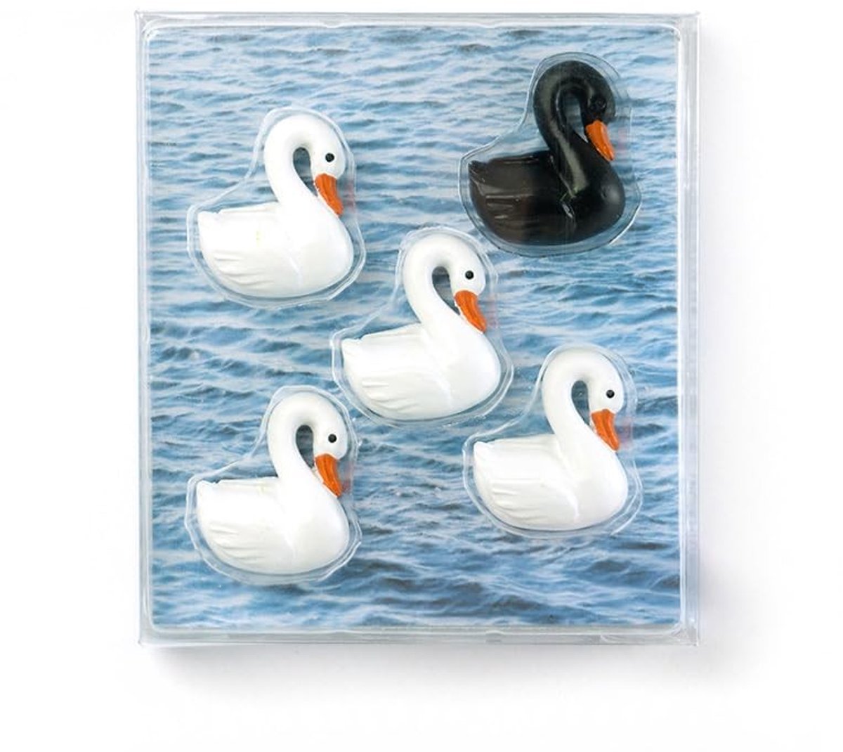 Omgoods - Set van 6 Decoratieve Magneten Zwaan - Kleurrijke Dierenvorm Magneten voor de Koelkast