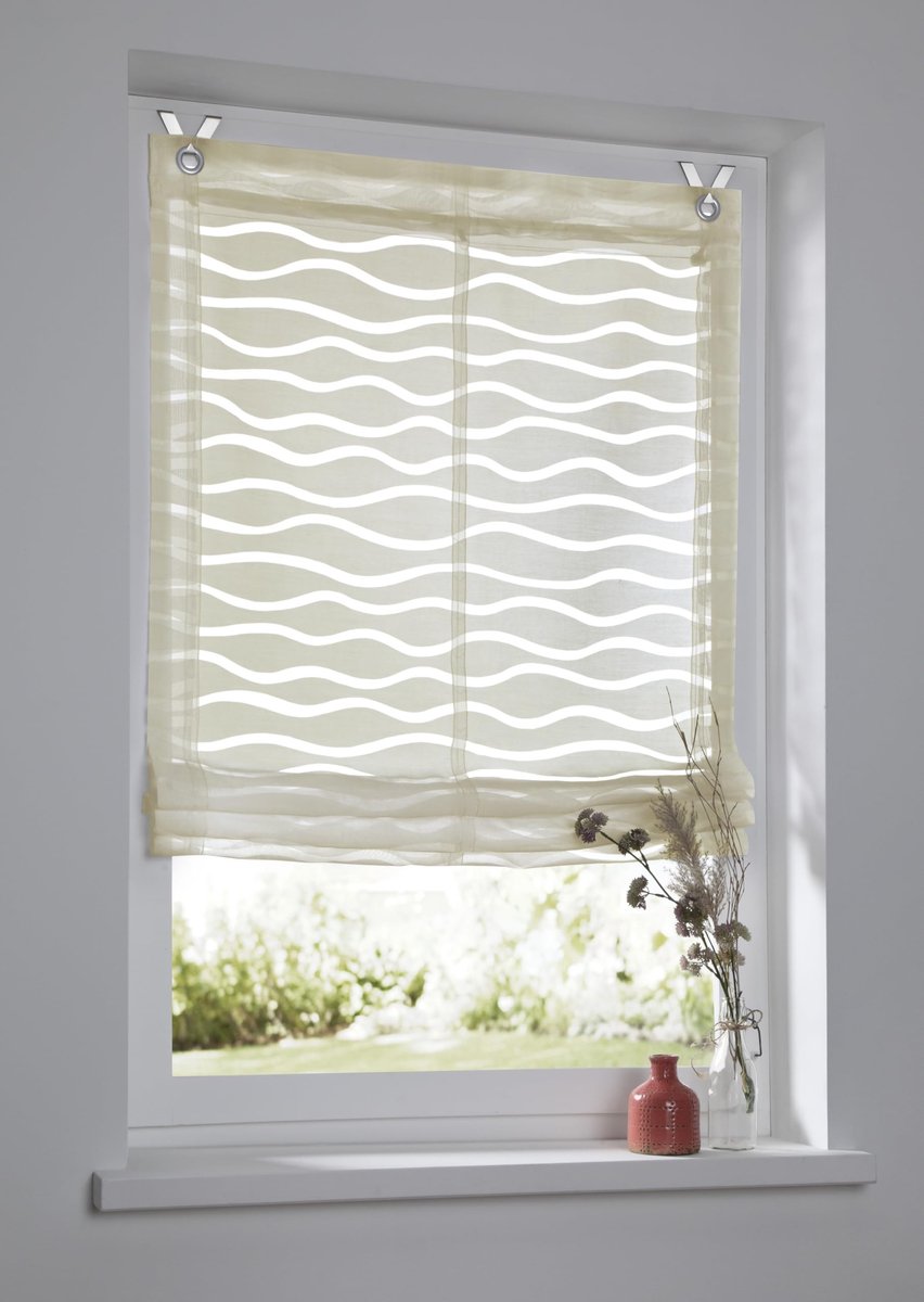 Omgoods - Enya Nature Roman Shade with Eyelets - Semi-Transparant Vouwgordijn 100 x 140 cm