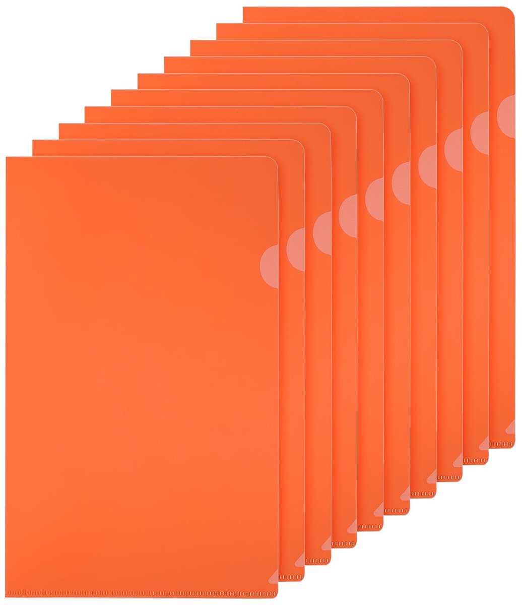 Omgoods - 30 Stuks L-Type Mappen A4 - Transparante Plastic Documentenhoes voor Kantoor, Oranje
