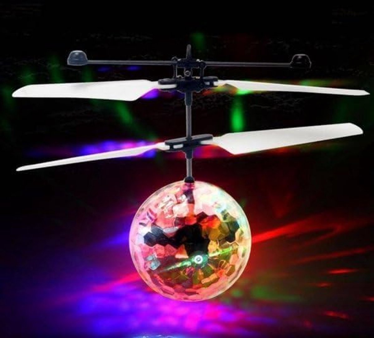 Flying LED Disco Drone – Handbestuurbare UFO Helikopter met Sensor – Oplaadbaar Speelgoed voor Kinderen