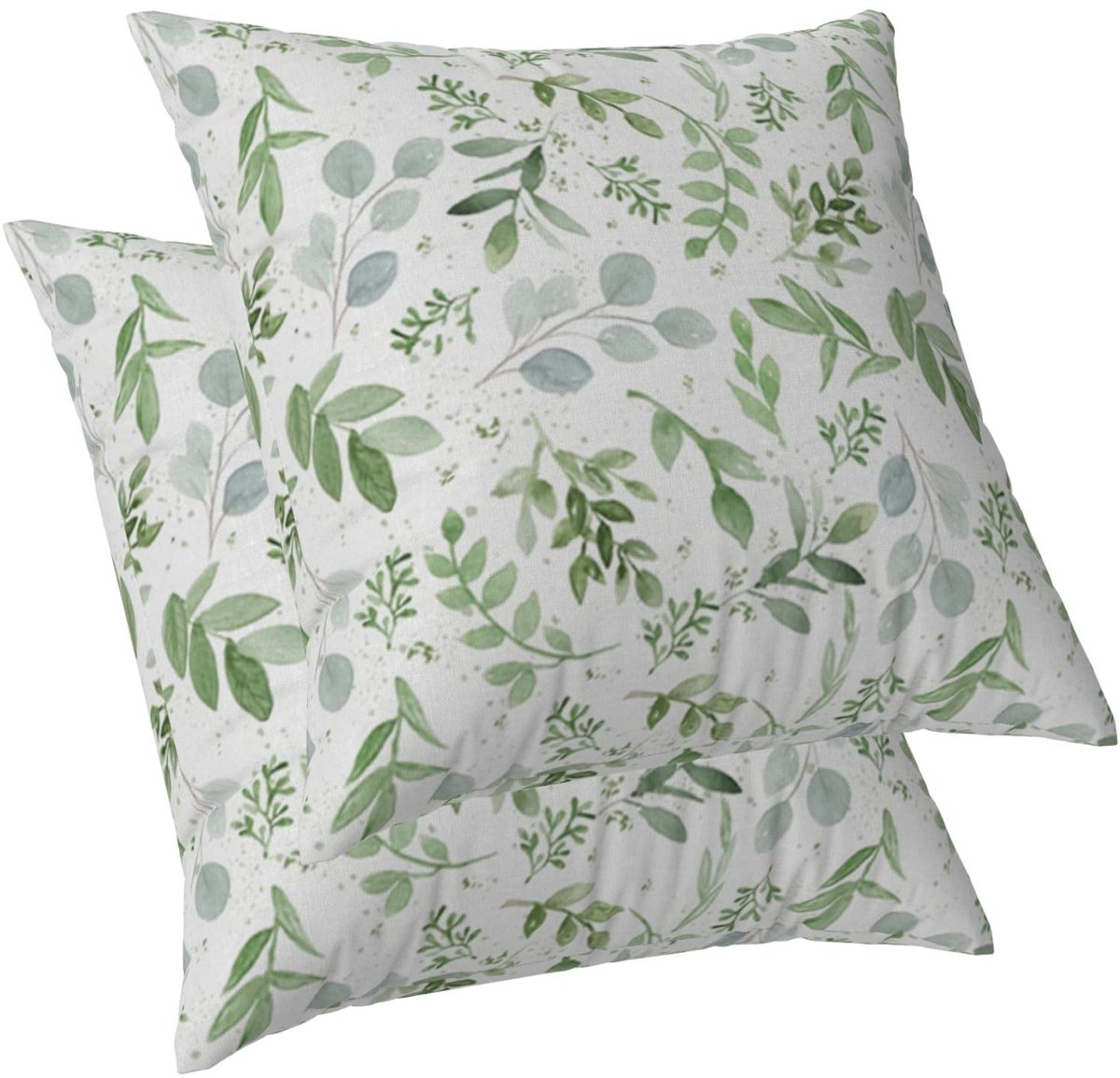 Omgoods - Groene Plant Kussenslopen Botanische Print 50x50cm Set van 2