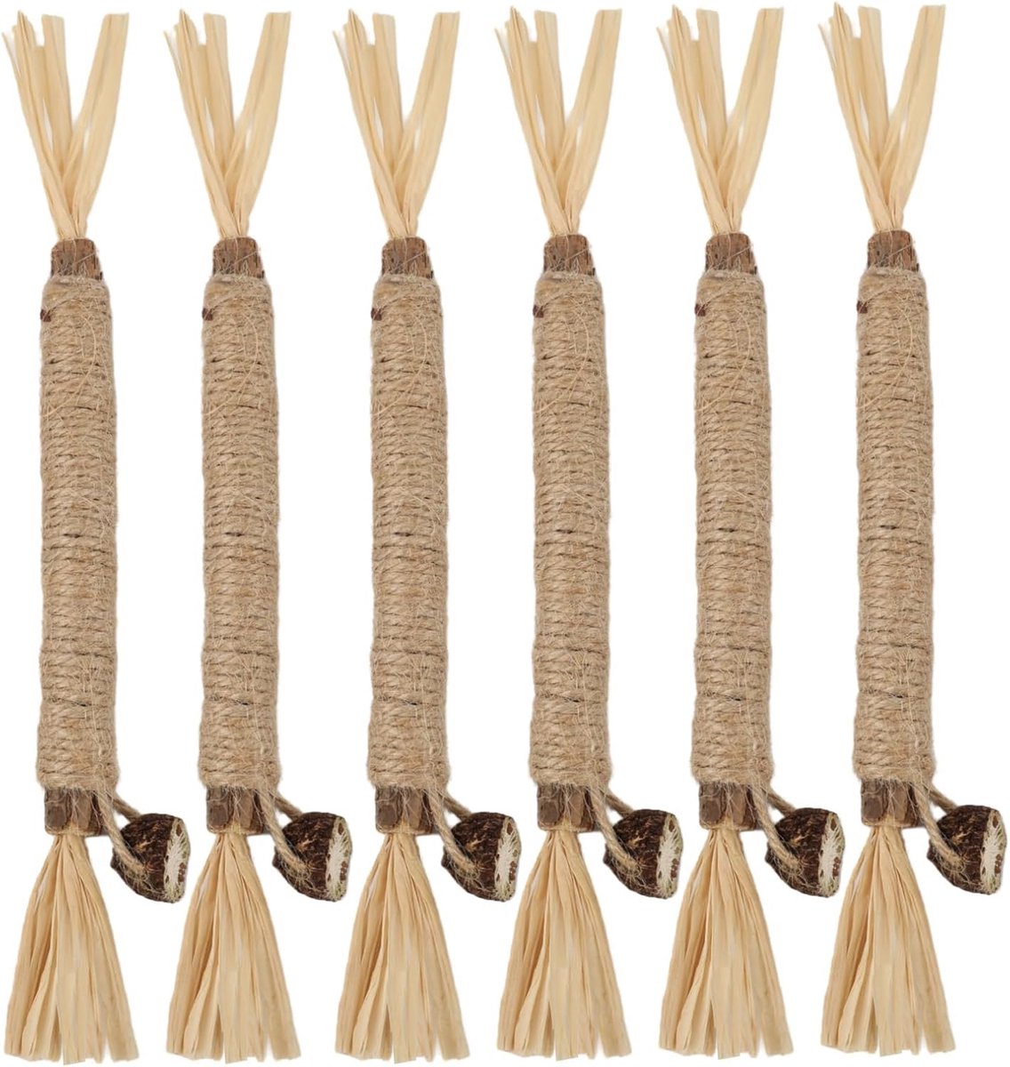 Silvervine Kauknobbels, 6 stuks voor Katten - Tandenreiniging, Activiteitsstimulatie - Veilig Natuurlijk Spel