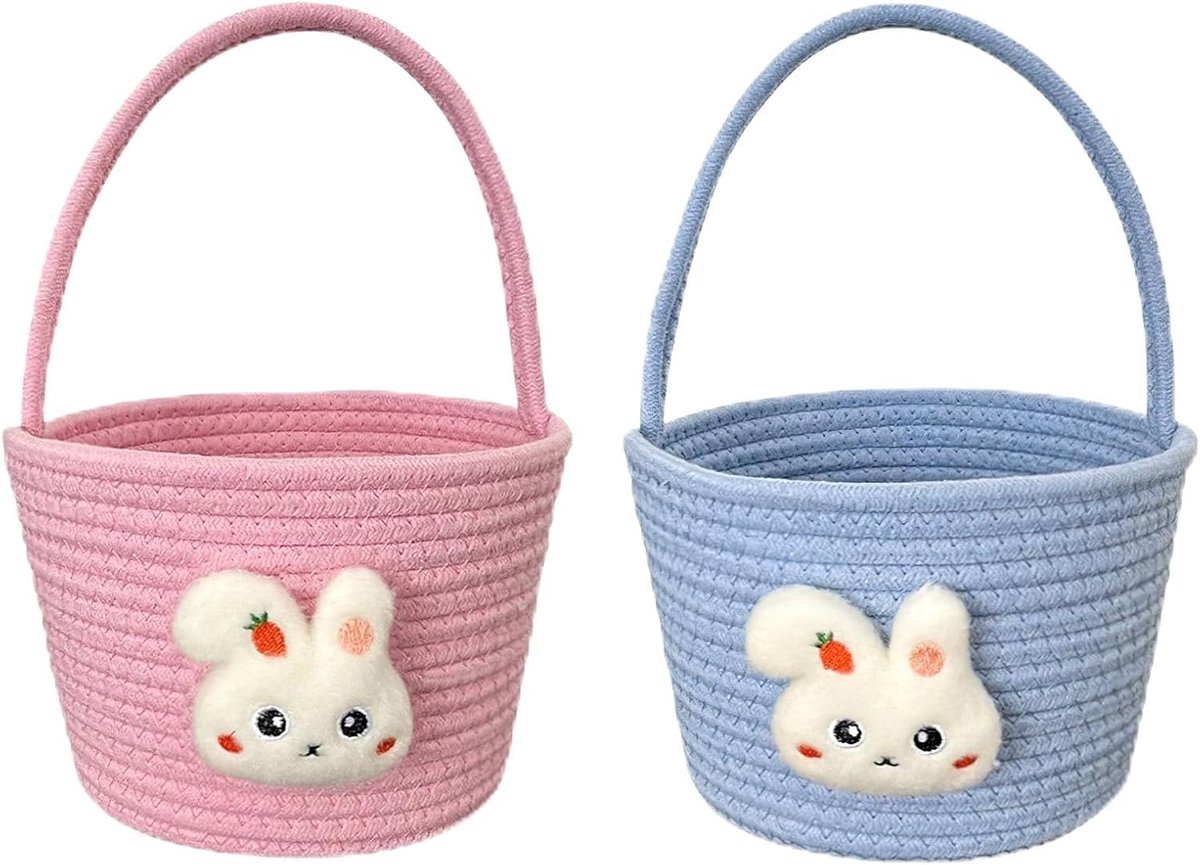 paasmand, set paashaasmandjes voor het zoeken naar paaseieren, roze bule