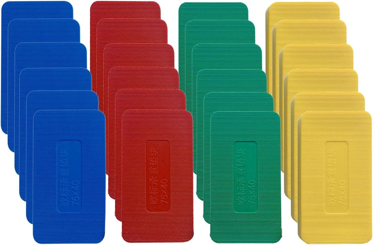 kunststof, 60 stuks, universele kunststof onderlegplaten, afstandhouders, raam, glasblokken voor het leggen van tegels, wiggen, glasblokken (60 x 40 mm)
