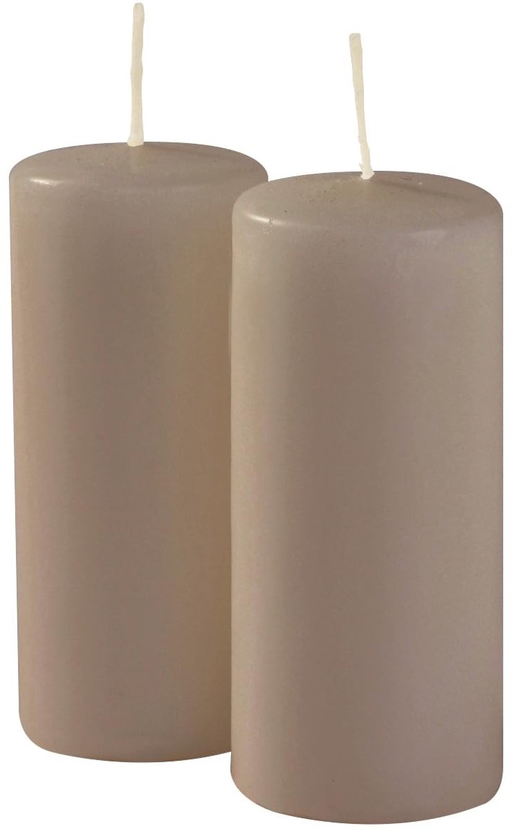 Omgoods - Risthò Pillar Candles - Taupe, 5 cm diameter, 12 cm hoog, 9 stuks