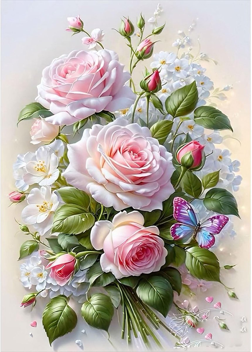 5D Flower Diamond Painting Kits voor Volwassenen - Ronde Volledige Boor Diamond Art - Crystal Art voor Home Decor - 30x40cm