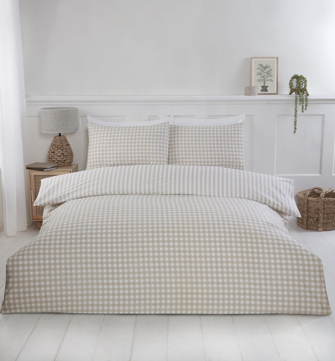 Omgoods - Gingham Check Dekbedovertrekset Tweepersoons met Kussenslopen