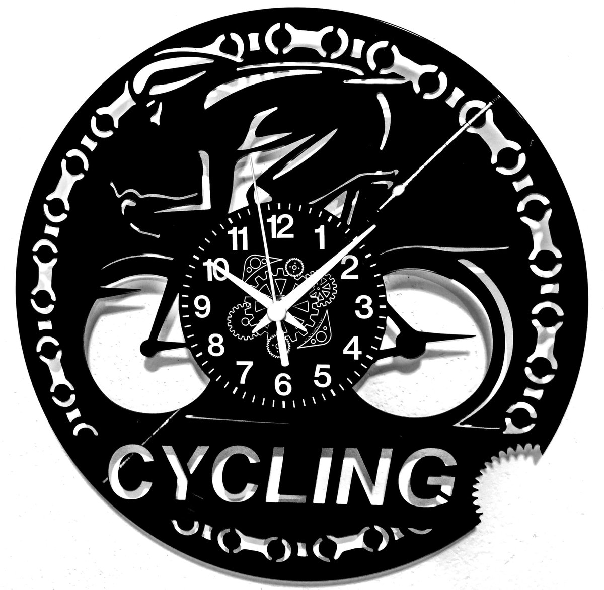 Omgoods - Wandklok | Fietsen | Cadeau-idee voor Fietsfanaten | Motief Fietsers