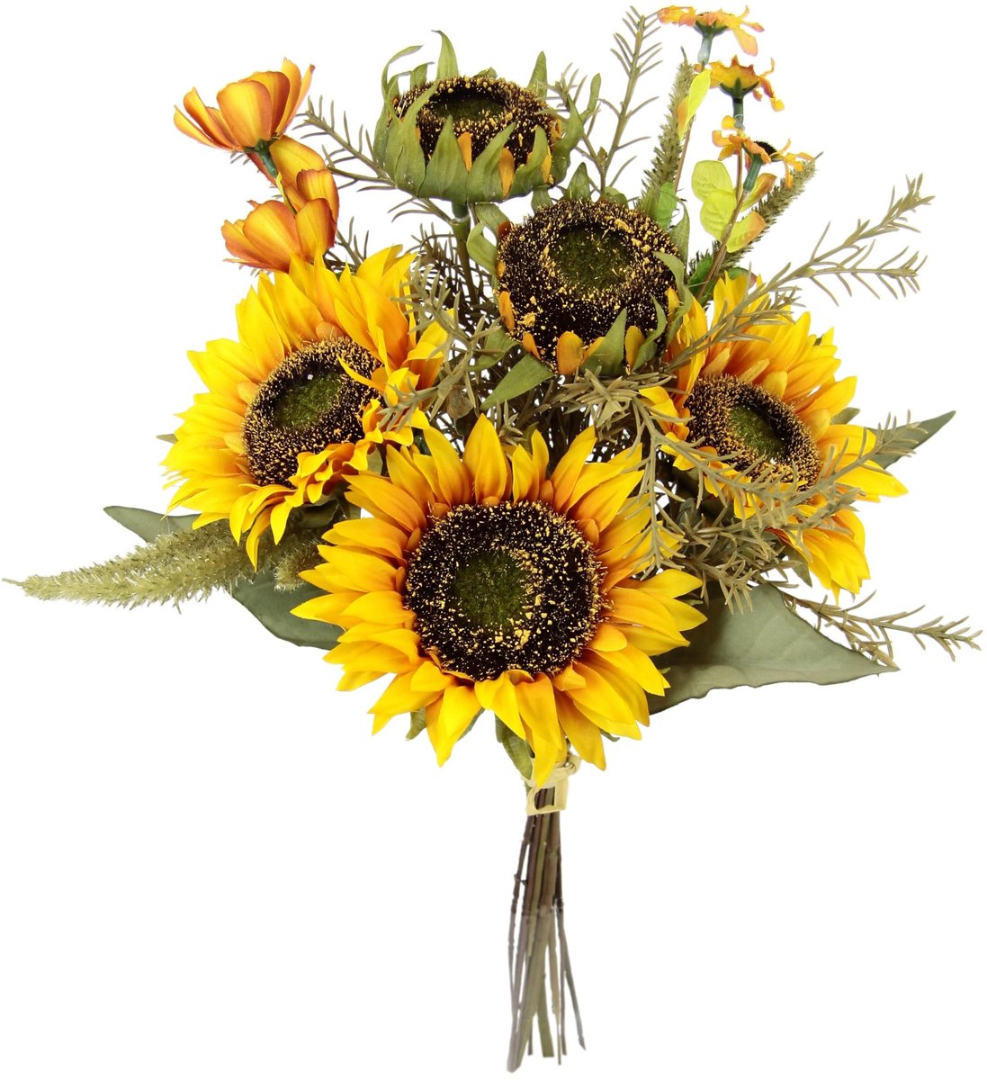 Omgoods - Kunstboeket Zonnebloemen 43 cm - Vrouwelijke Decoratie voor Huis en Bruiloft