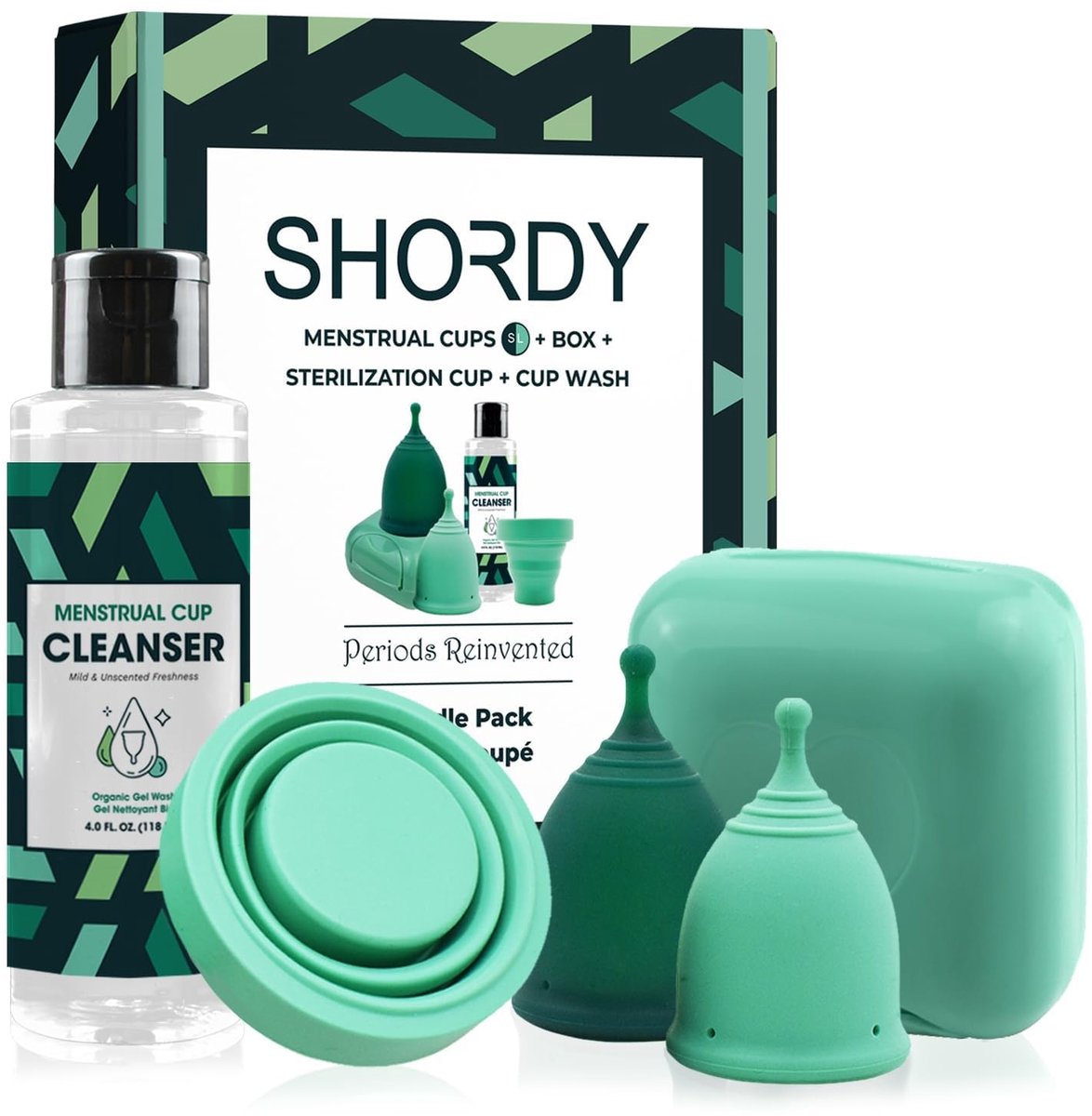 Omgoods - Menstrual Cup Beginners Kit met PH Balanced Gel Cleaner en Sterilizer
