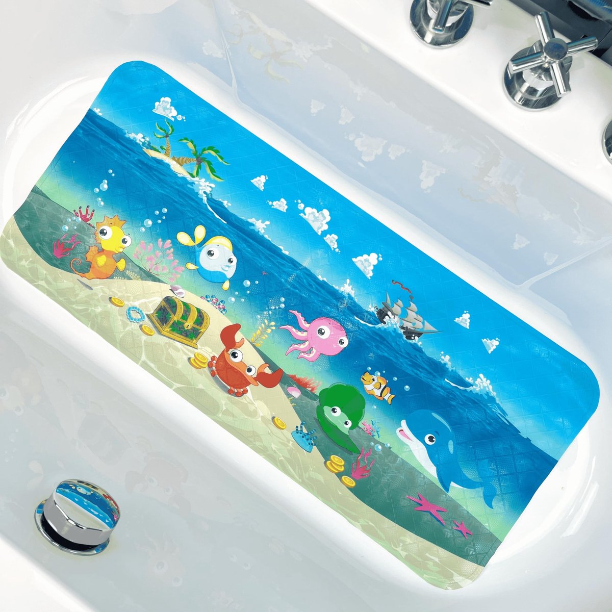 Omgoods - Cartoon Antislip Badmat - XL Gemaakt voor Kinderen met Zee Thema