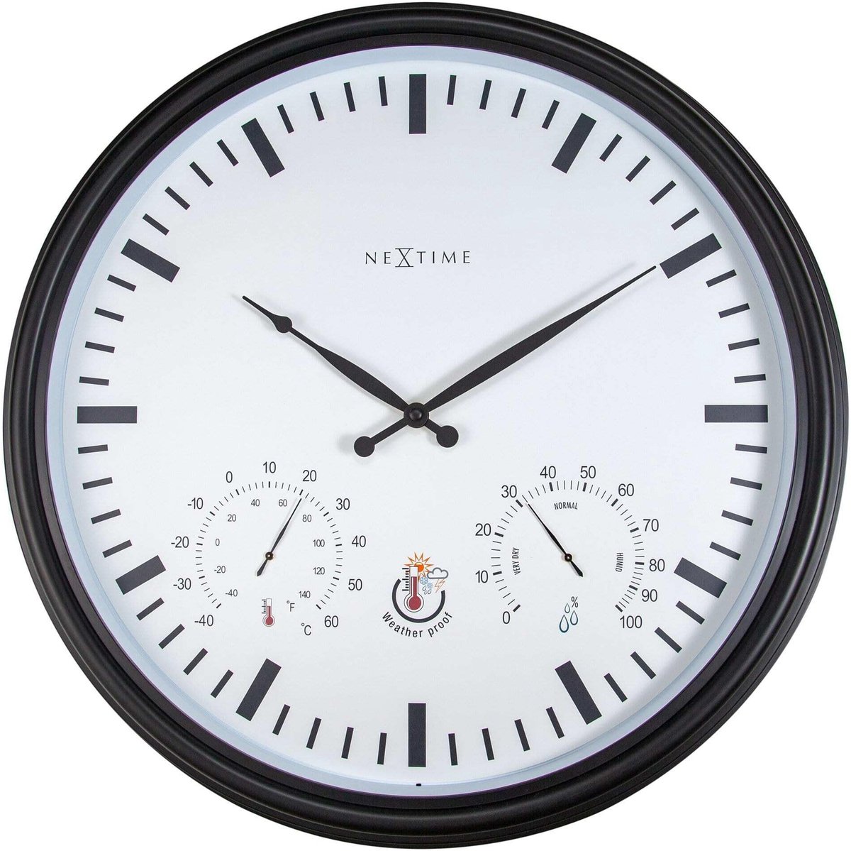 Omgoods - Zonnebloem Klok met Thermometer en Hygrometer - Buitenklok