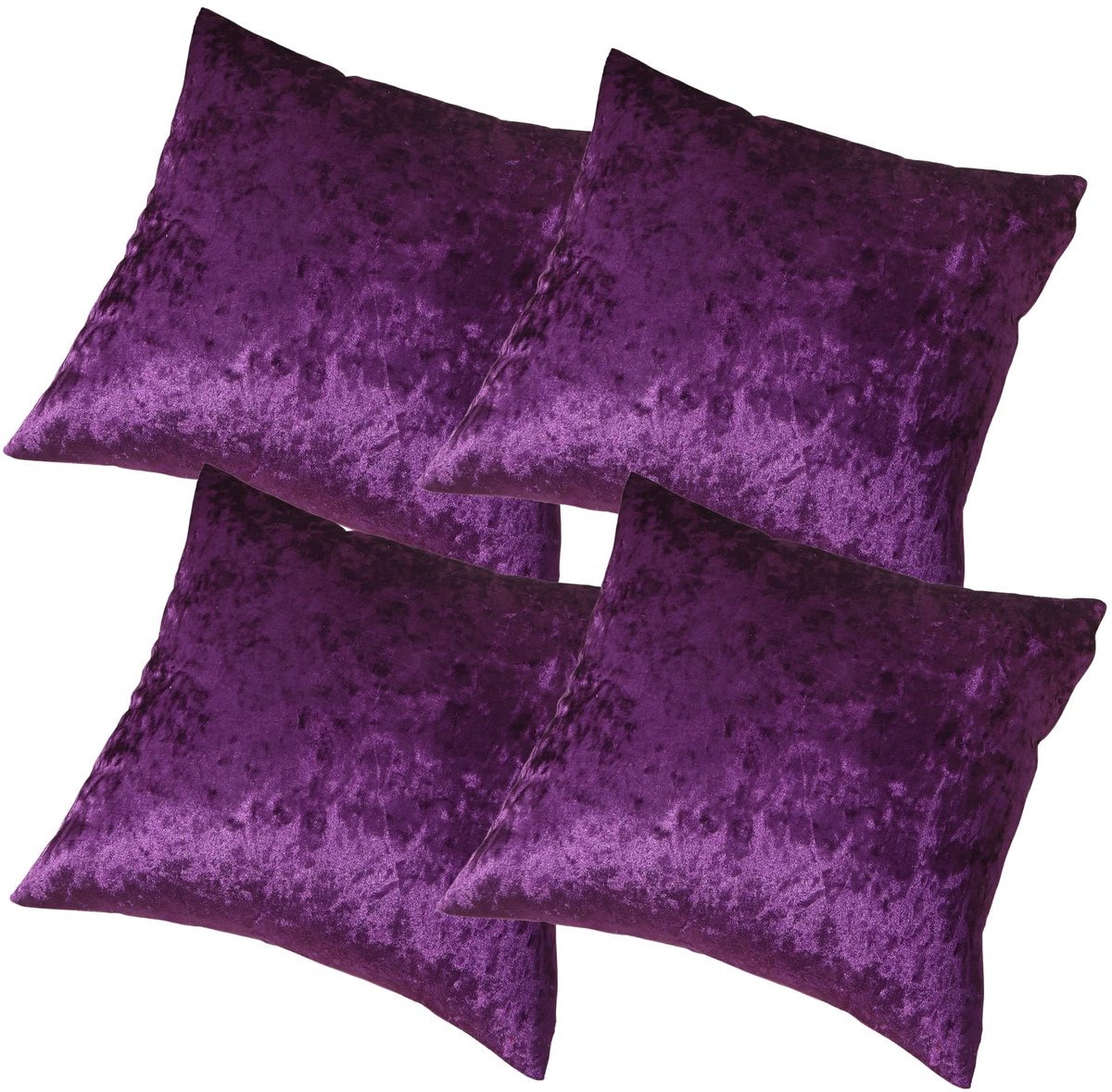 Omgoods - Set van 4 Luxe Kussenhoezen - Super Zacht Crumpled Ice Velvet 45x45cm Paars
