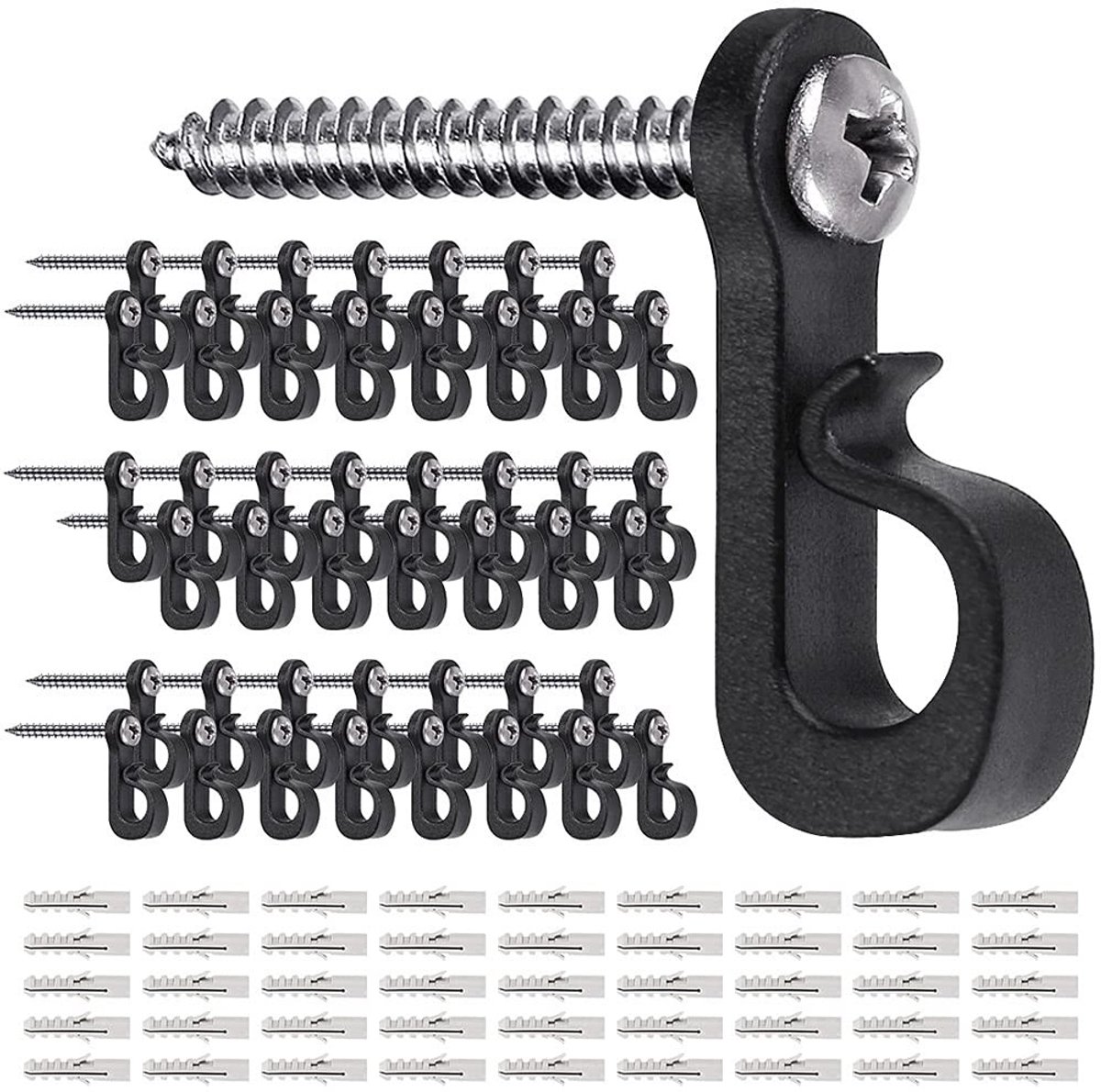 Omgoods - Q Haken voor Buitenverlichting - 45 Stuks voor String Lights en Decoratie