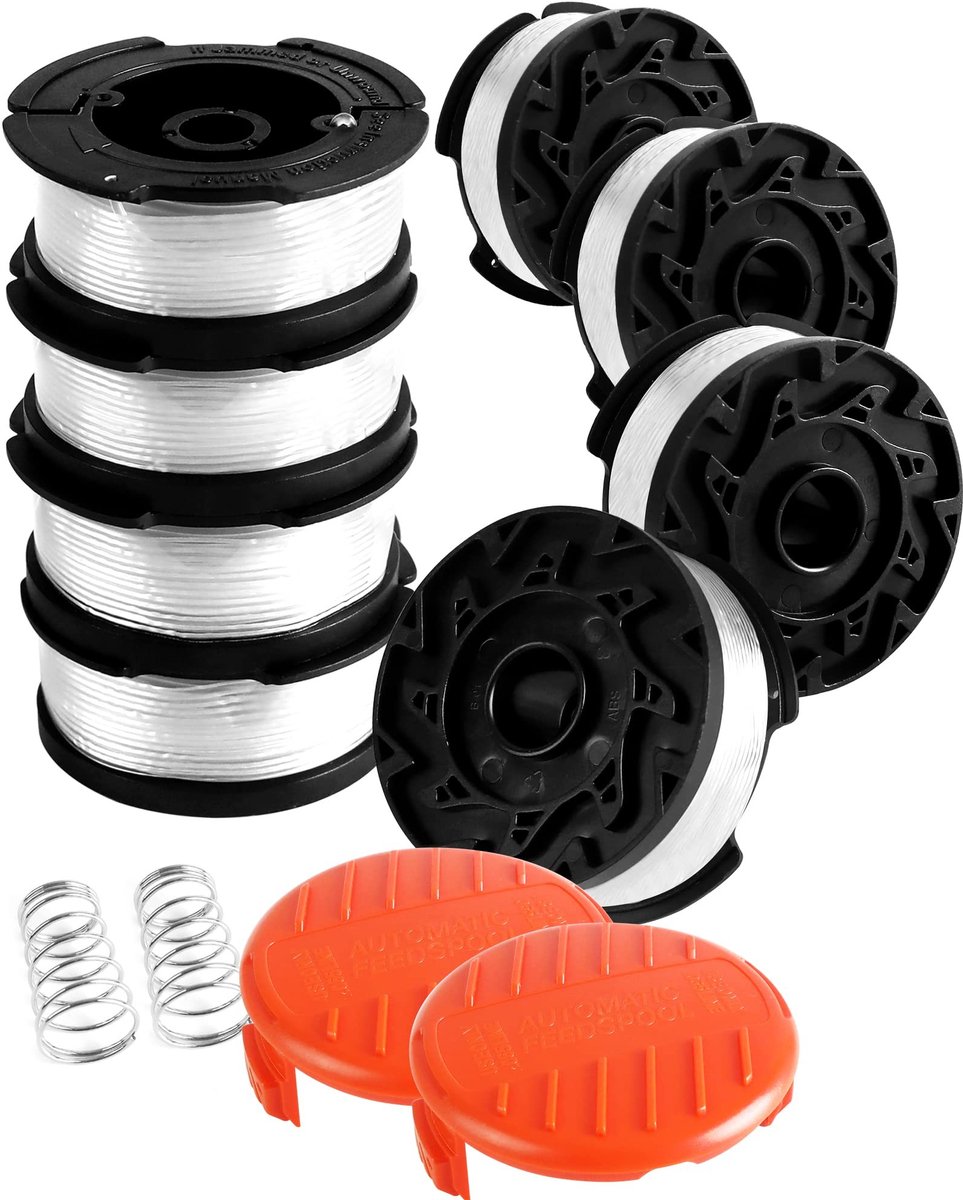 Omgoods - Draadspoelen voor Black & Decker Grastrimmer - 8 Stuks met Deksel en Veer