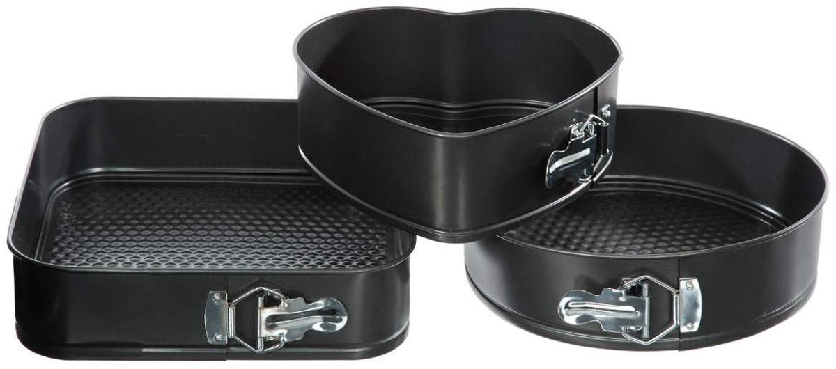 Omgoods - Set van 3 Springvormen met Verwijderbare Bodem - Non-Stick Bakvormen