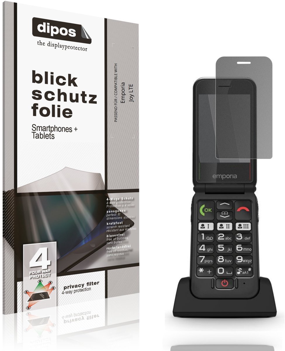 dipos – Matte Privacy Screenprotector geschikt voor Emporia Joy LTE | Anti-Spy Beschermfolie