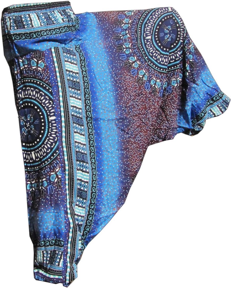 Harembroek dames & heren - Unisex Aladdinbroek Boho-stijl | Kleurrijk Maoi-design, lichte zomerbroek van viscose, elastische taille, laag kruis, ideaal voor yoga, strand & festivals