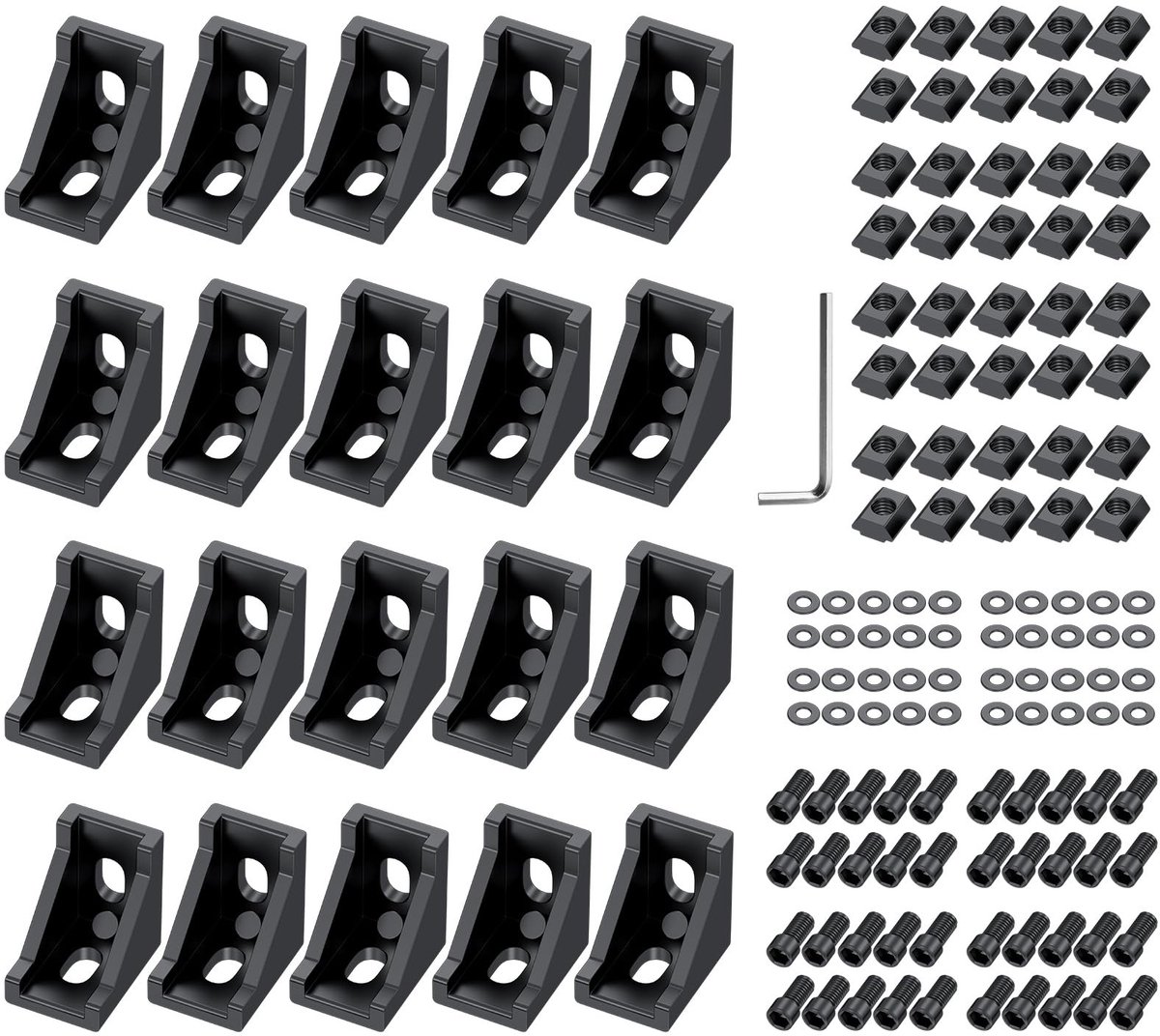 Omgoods - 20x Aluminium Profiel Hoekverbinder voor 3D Printers en Machines