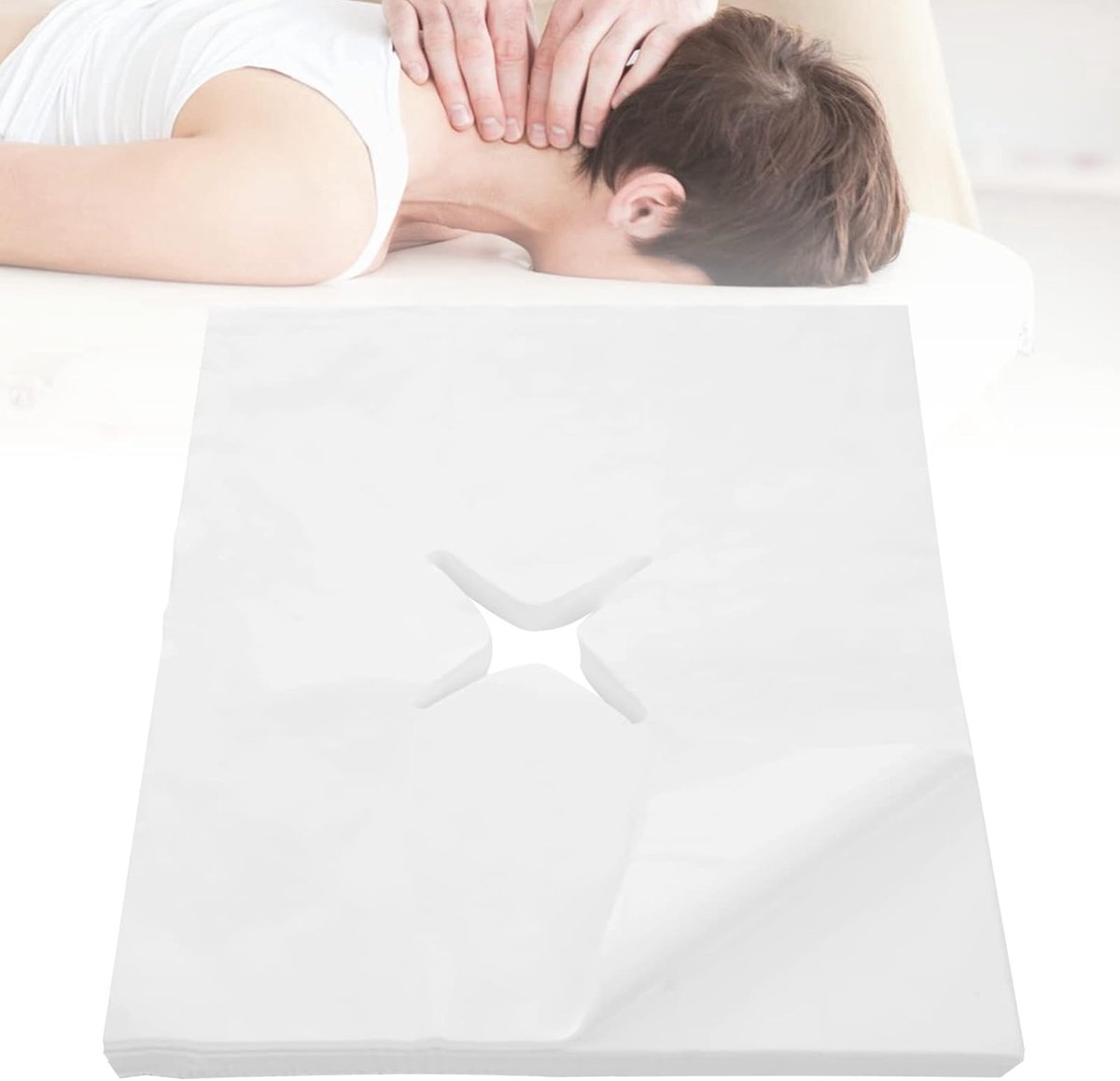 200 stuks wegwerp-neusdoekjes voor massagetafels, super comfortabele massage-gezichtsbedekkingen van vliesstof voor M (200 stuks)