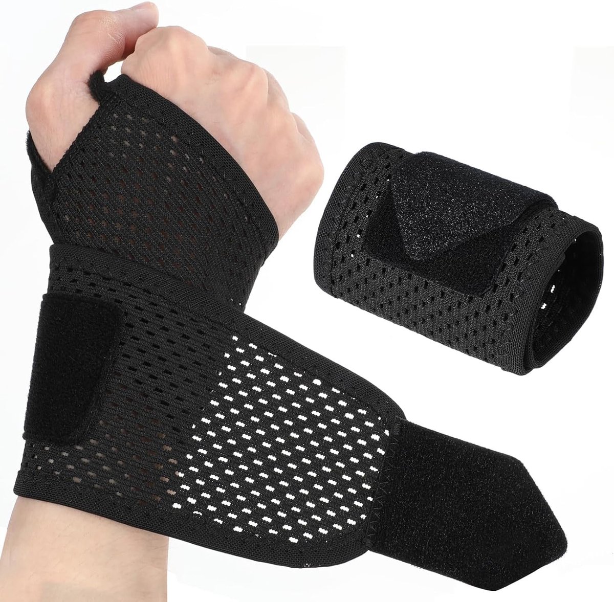 Polsbandage Fitness Gym, Polsbrace Links Rechts Sport, Ademend Polsverband Polsbeschermer, Polsondersteuning voor Mannen en Vrouwen