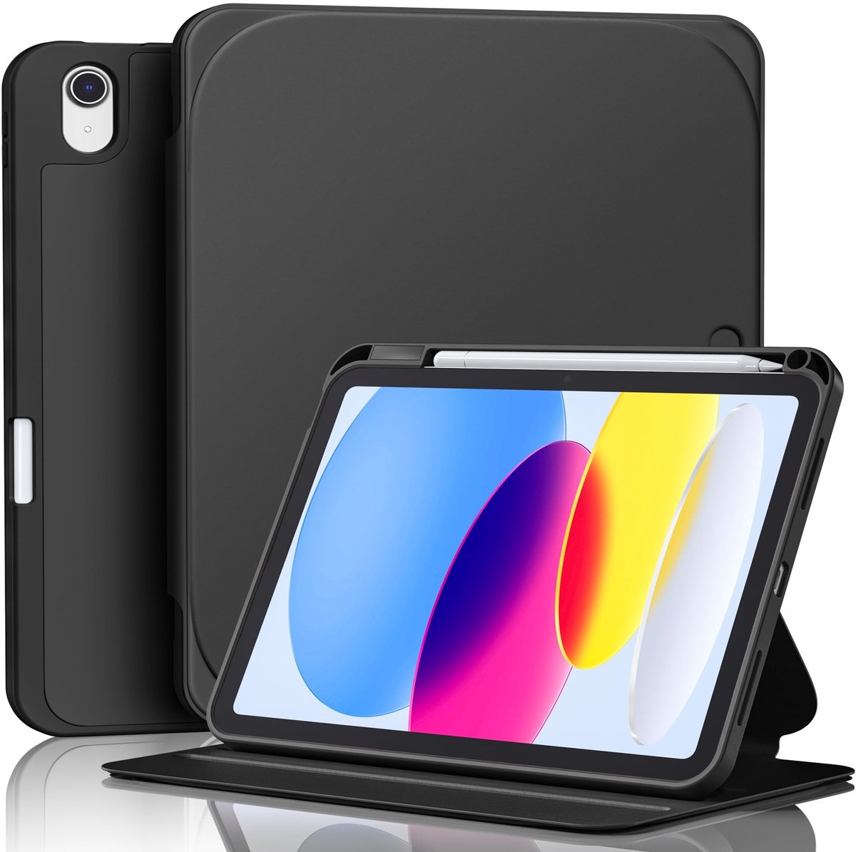 Omgoods - Case voor iPad A16 11e Gen 2025 en 10e Gen 2022 - Duurzame Folio Stand met Penhouder Zwart
