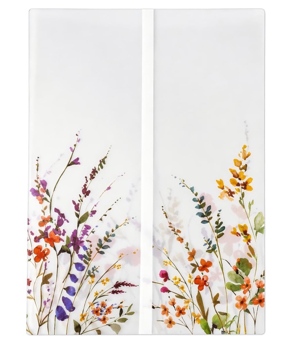 50 Pack Wildflower Gedrukt Voorgevouwen Vellum Jassen voor 5x7 Uitnodigingen - 115GSM Vellum Papier 5x7 Jassen - Vellum Bruiloft Uitnodigingen Wraps - Transparante Bruiloft Uitnodigingen Jas