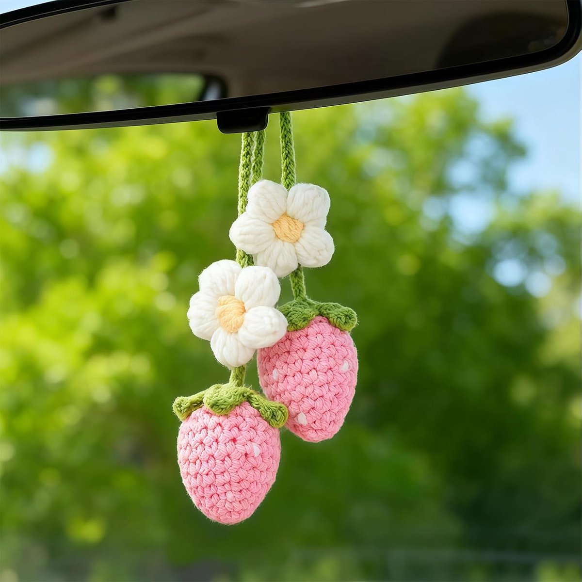 Auto Accessoires, Handgemaakte Auto Decoraties voor Vrouwen en Meisjes, Schattige Autodecoraties