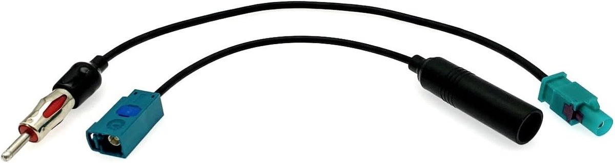 2PCS Fakra Z mannelijk en vrouwelijk naar DIN mannelijke aansluitkabel, audio-antenne-adapterkabel, autoradio-antenne, universele auto-autoradio FM AM-radio-antenne-adapter