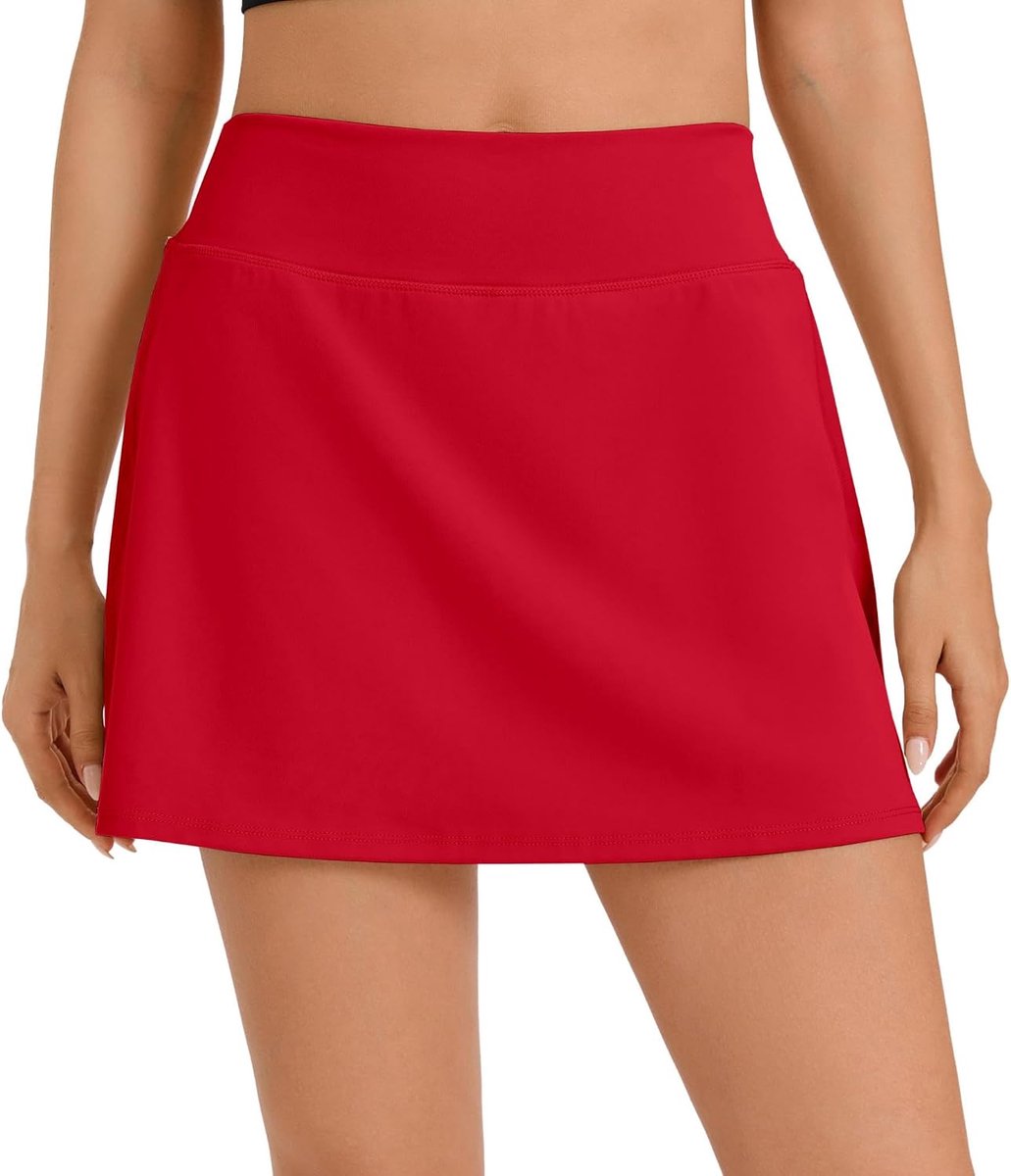 Tennisrok voor dames, met broek, zachte wandelrok, sneldrogend, golfrok met binnenbroek, sportrok, kort, hoge taille