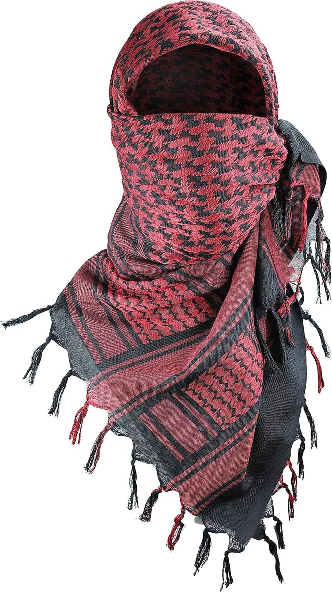 Militaire Shemagh Tactische Desert Sjaal, 100% katoen, Keffiyeh sjaal, wrap voor dames en heren