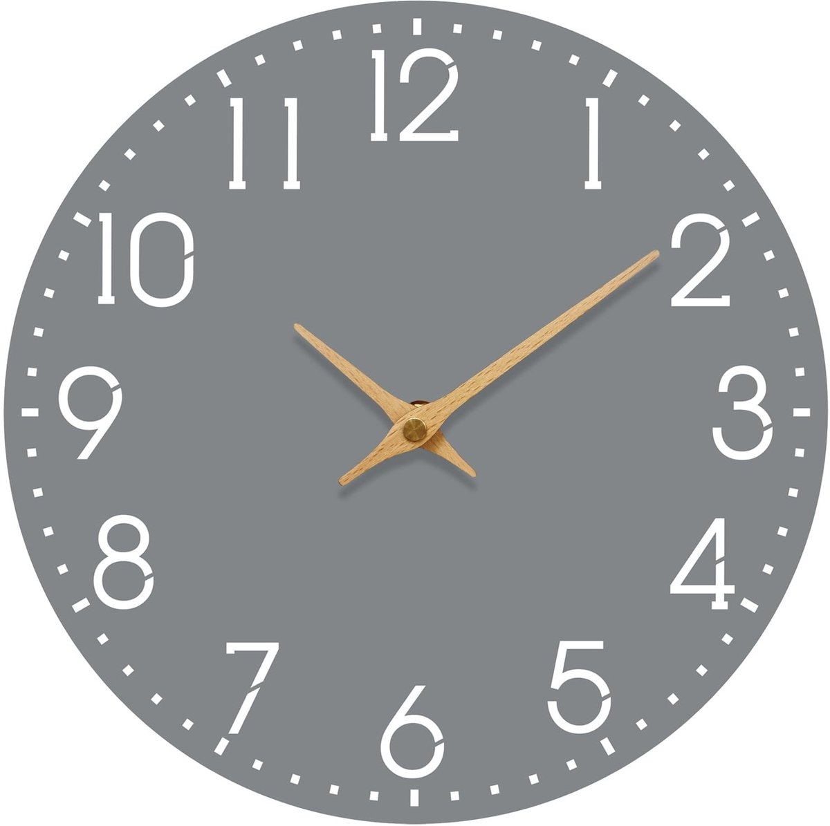 Omgoods - Moderne Wandklok - Stille, Batterij Aangedreven, Decoratief voor Keuken, Badkamer, Slaapkamer 25cm (Grijs)