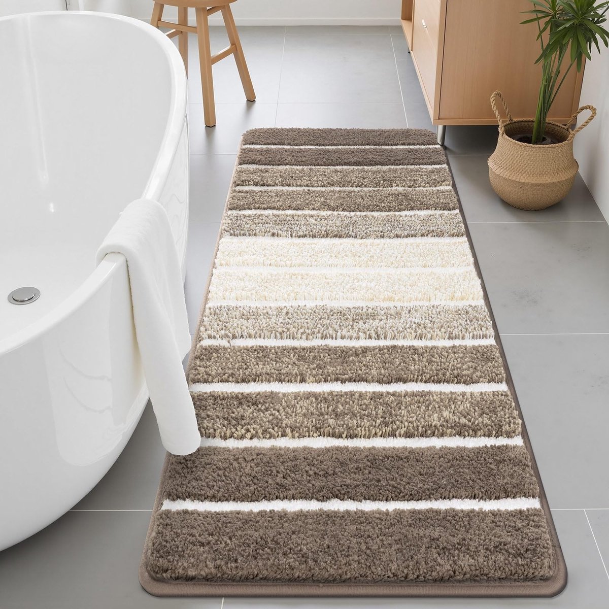 Omgoods - Bruine Badmat 60x120cm - Antislip en Absorberend