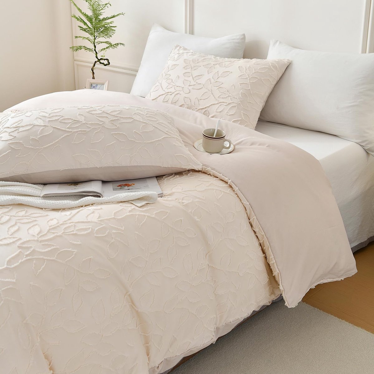 Omgoods - Boho Tufted Dekbedovertrek Set 3-Delig met Kussenslopen