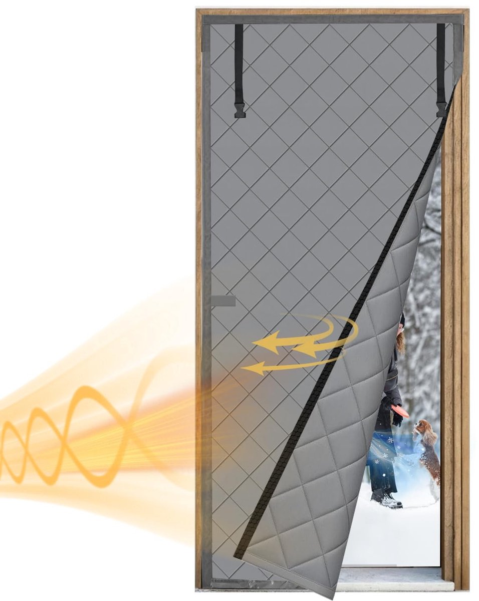 Omgoods - Magnetisch Thermisch Isolerend Deurlaken - 90 x 210 cm, Waterdicht en Winddicht