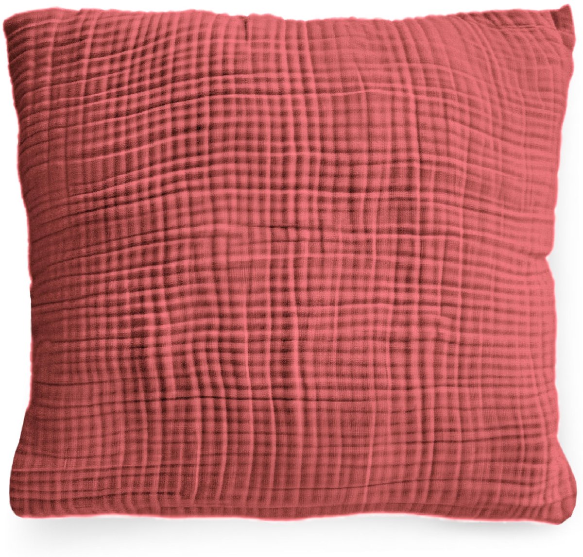 Omgoods - Organic Muslin Kussenhoes 80 x 80 cm in Terracotta voor Kinderen en Volwassenen