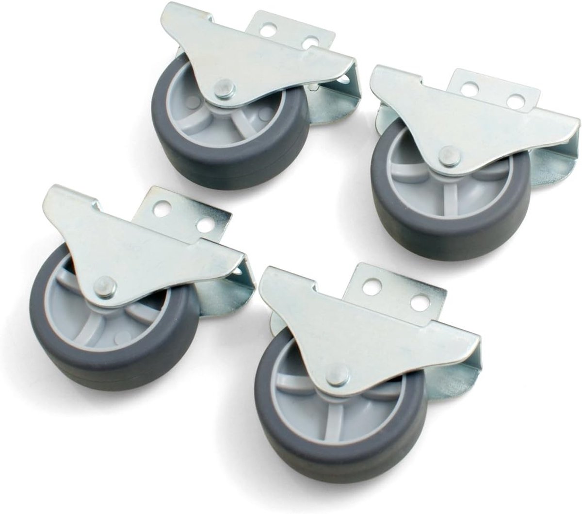 4 x boxbokrol, bedkastrol, meubelwieltjes, zijdelings schroefbaar, rol 50 x 19 mm, met zacht loopvlak
