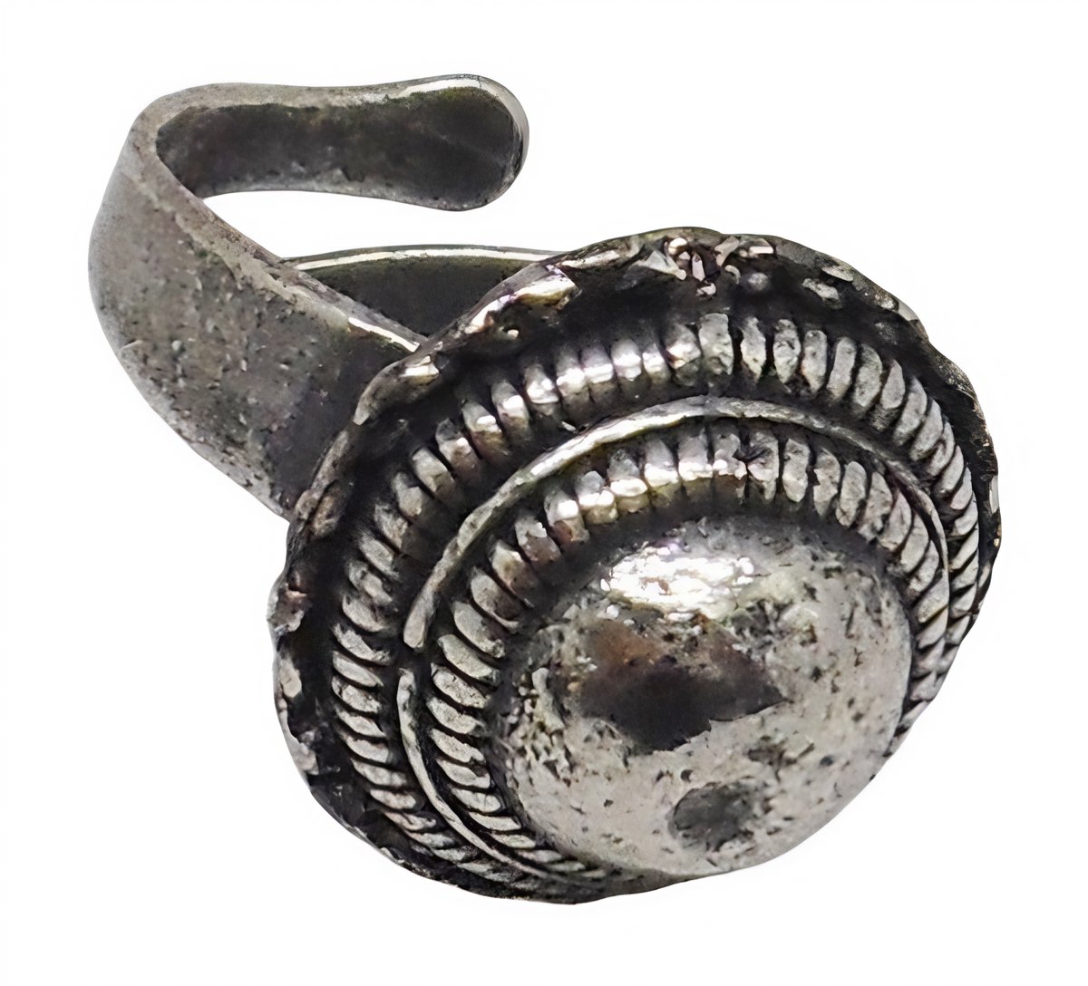 Zeeuws Meisje - Ring Zeeuwse knop bolhoed verzilverd, een maat, buigzaam