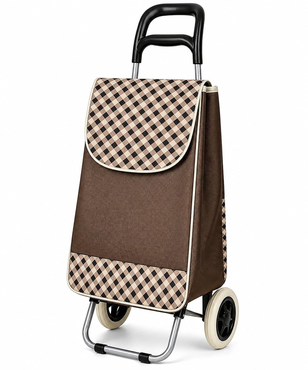 Omgoods - Vouwbare Winkelwagen met Wielen - Lichtgewicht en Ruime Boodschappentas