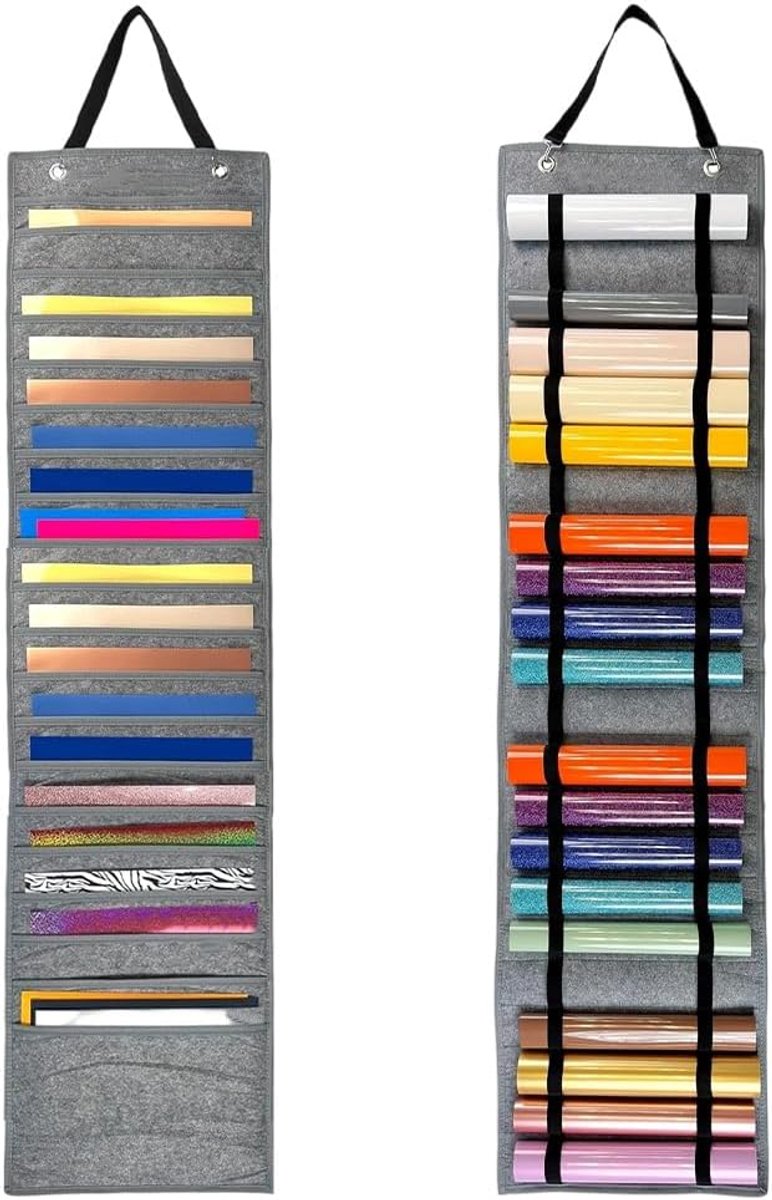 Rolls Storage Organizer, Vinyls rolhouder met 21 vakken & 22 rolhouders, Vinyl Organisatoren Craft Opslag Organizer voor plotterfolie tot 33cm wikkel-organizer voor vinylfolie ontwerptekeningen