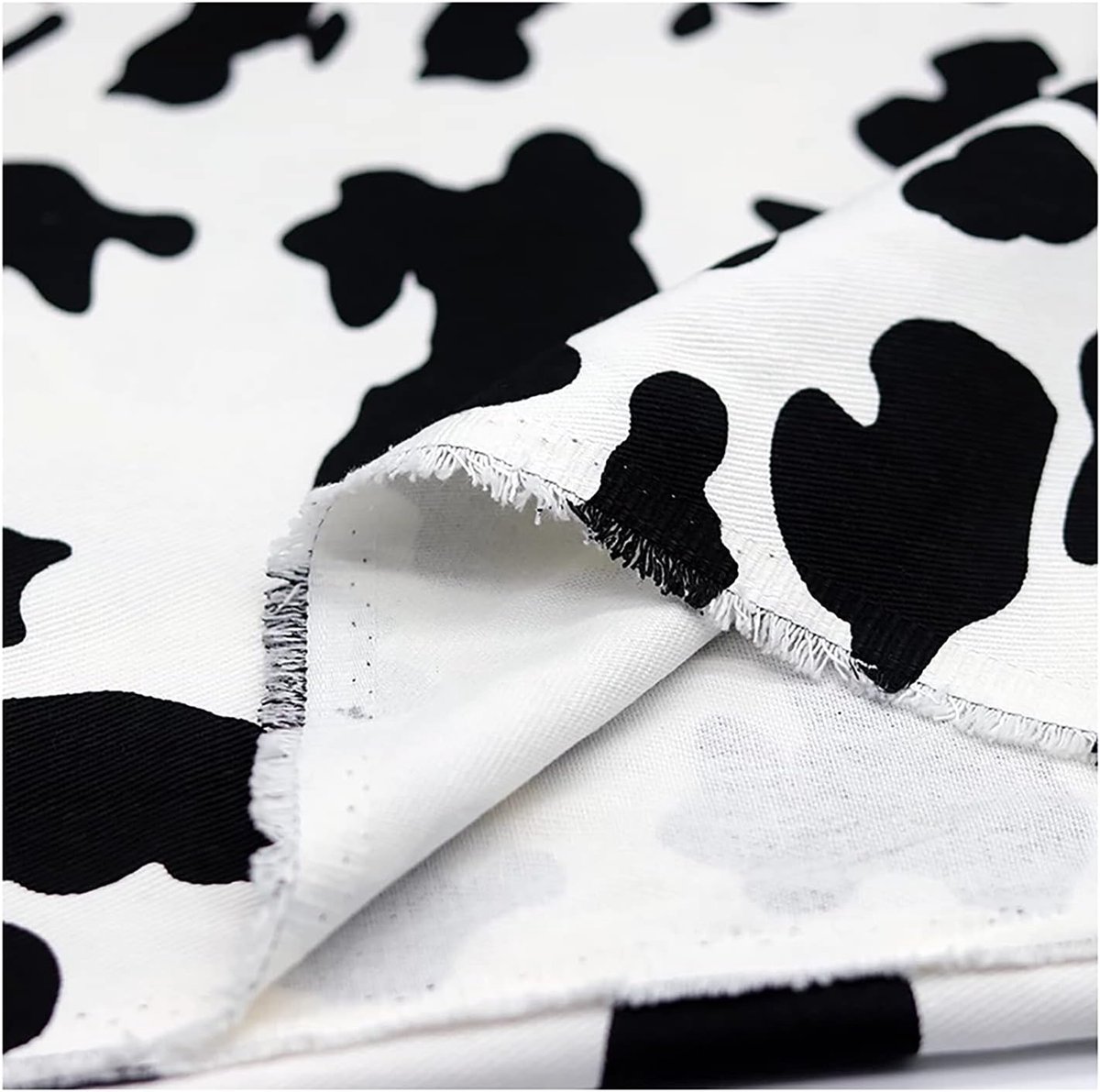 Stof met koeienprint zwart-wit katoenen stof keperstof met dierenprint knutselstof materiaal voor doe-het-zelf handwerk, mantels, rokken, huishoudtextiel (breedte: 1,5 m) (maat: 1 m)