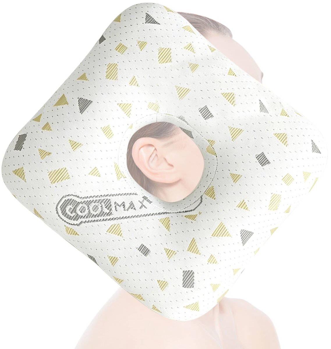 Omgoods - Ergonomisch Piercingkussen met Gat voor Zijslapers (Grijs)