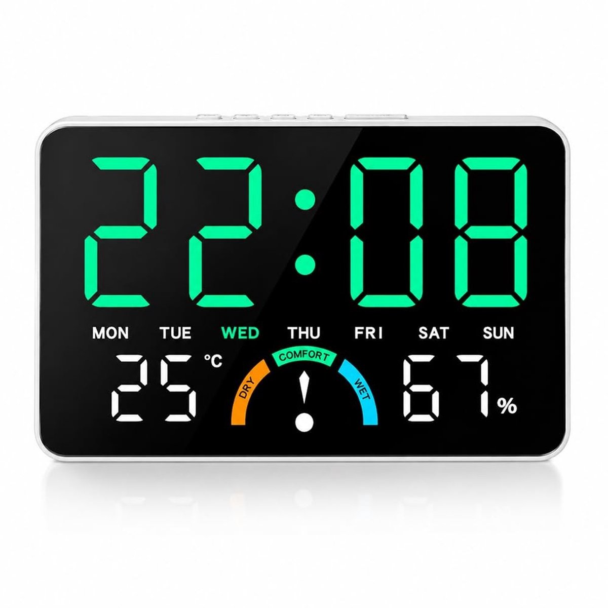 Omgoods - Digitale LED Wandklok - Met Alarm, Temperatuur en Datuminstelling