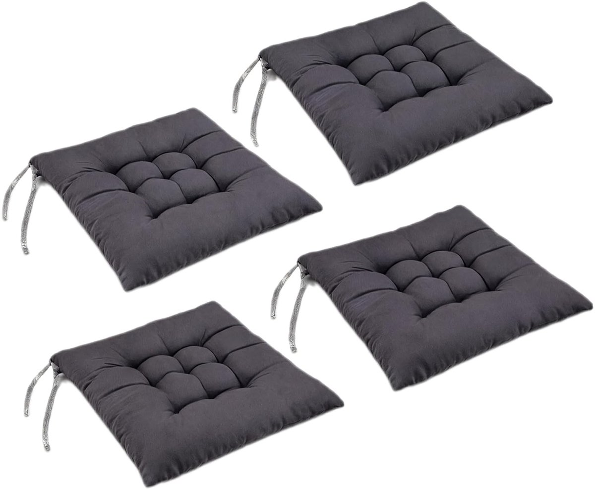 Omgoods - Set van 4 Comfortabele Stoelkussens - Wasbare Kussens voor Buiten en Binnen