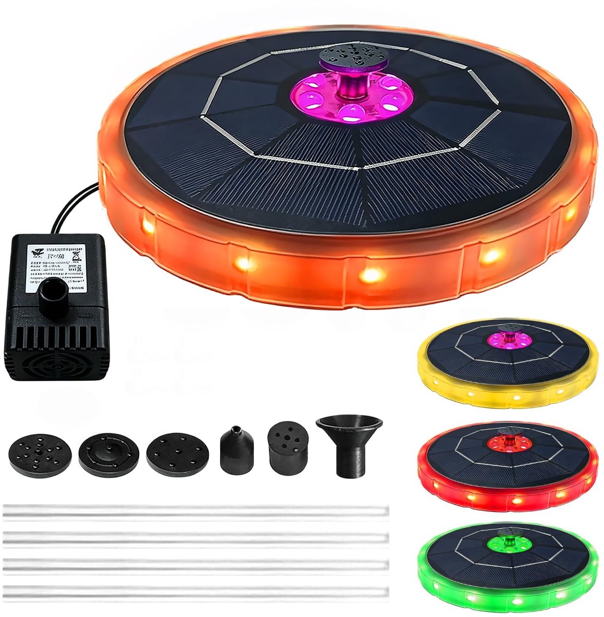 Omgoods - 3.8W Zonnefontein met LED Verlichting voor Tuin en Vijver