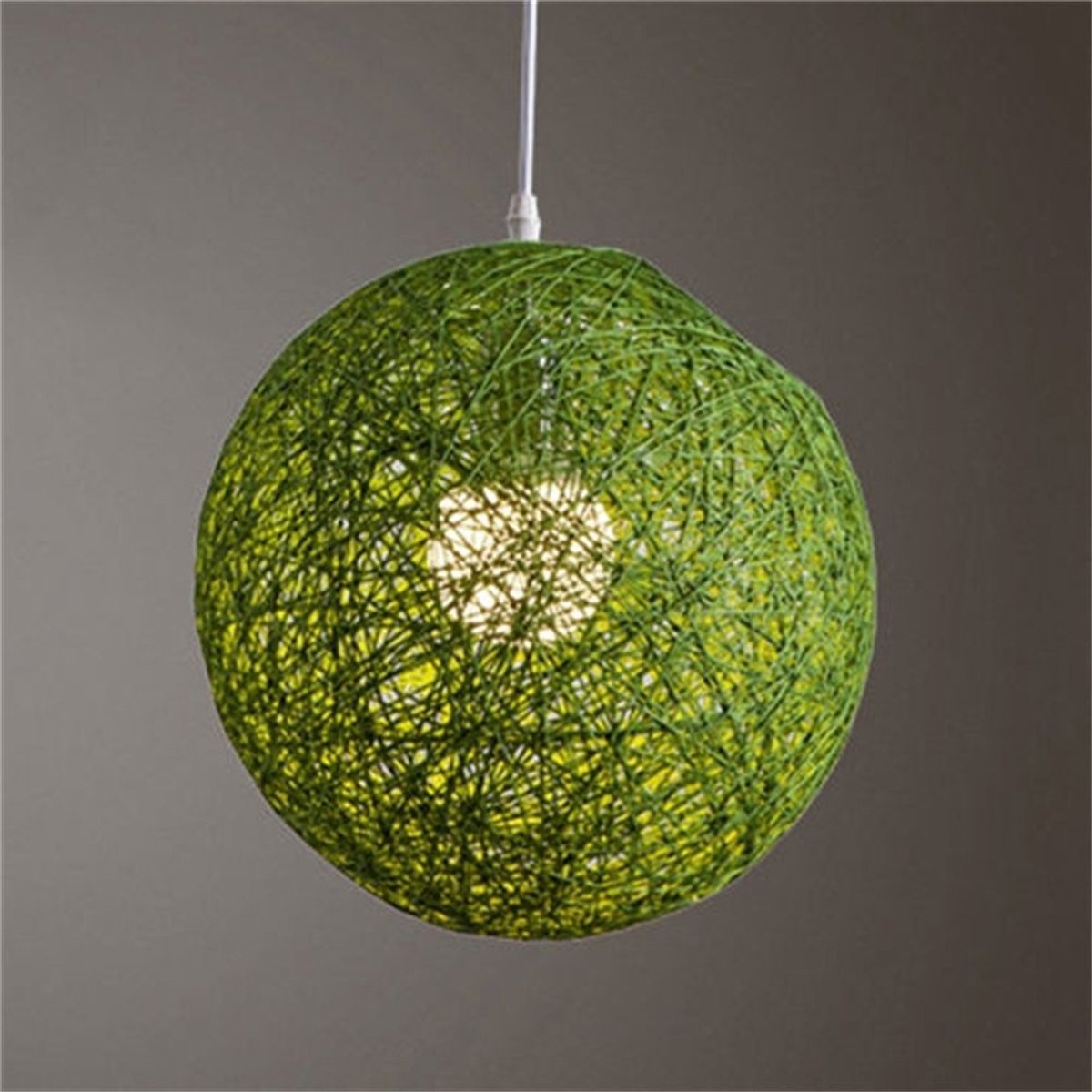 Omgoods - Handgemaakte Rotan Hanglamp - Natuurlijk Design voor Buiten en Binnen, Bamboe Lampenkap 15 cm